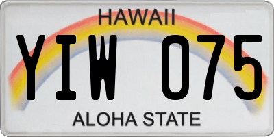 HI license plate YIW075
