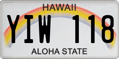 HI license plate YIW118