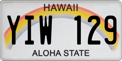HI license plate YIW129