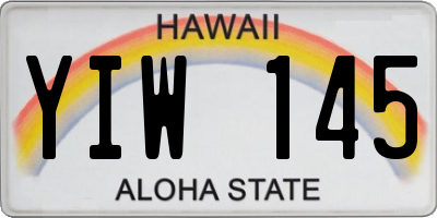 HI license plate YIW145