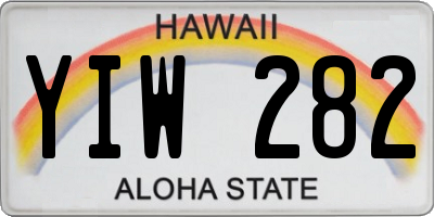 HI license plate YIW282