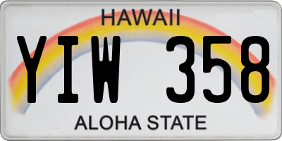 HI license plate YIW358