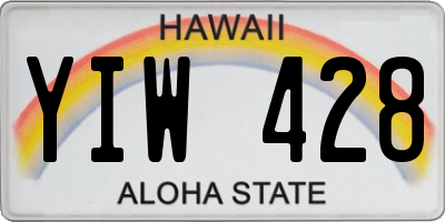 HI license plate YIW428