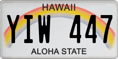 HI license plate YIW447