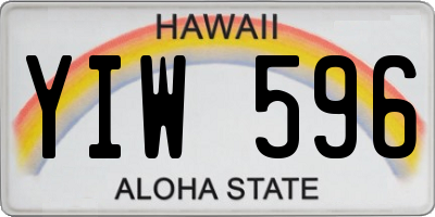 HI license plate YIW596
