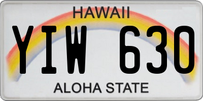 HI license plate YIW630