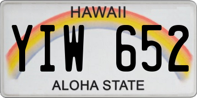 HI license plate YIW652