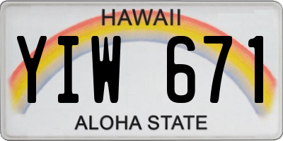 HI license plate YIW671