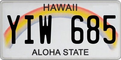 HI license plate YIW685