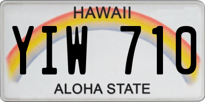 HI license plate YIW710