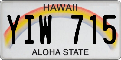HI license plate YIW715