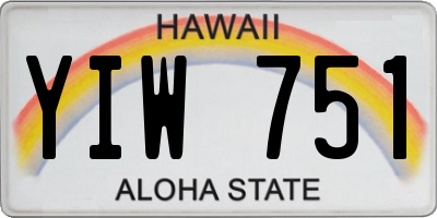 HI license plate YIW751