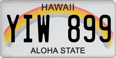 HI license plate YIW899