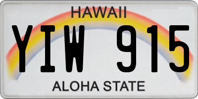 HI license plate YIW915