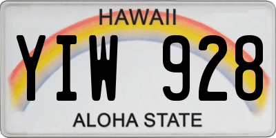 HI license plate YIW928