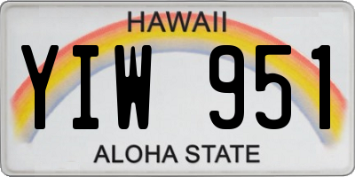HI license plate YIW951