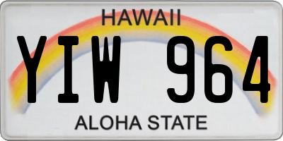 HI license plate YIW964