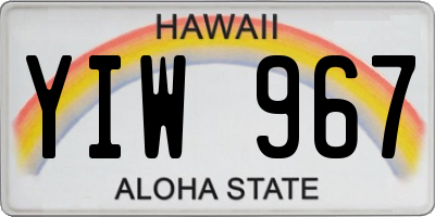 HI license plate YIW967