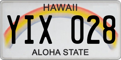 HI license plate YIX028