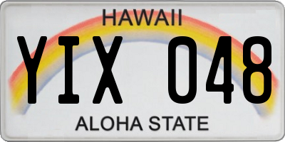 HI license plate YIX048