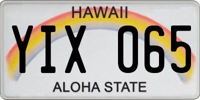 HI license plate YIX065
