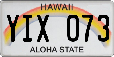 HI license plate YIX073