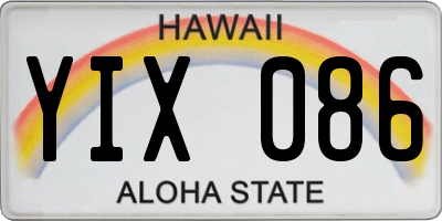 HI license plate YIX086