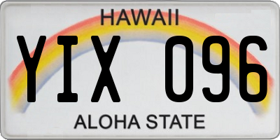 HI license plate YIX096