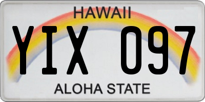 HI license plate YIX097