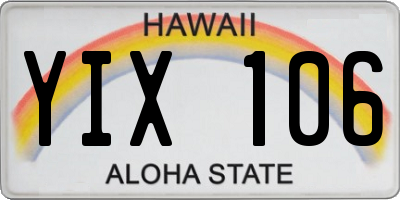 HI license plate YIX106