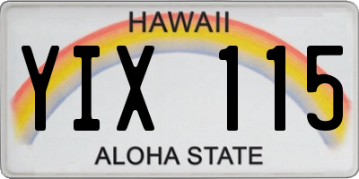 HI license plate YIX115