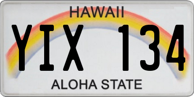 HI license plate YIX134