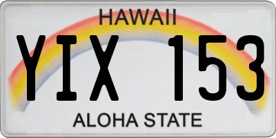 HI license plate YIX153