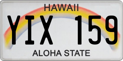 HI license plate YIX159