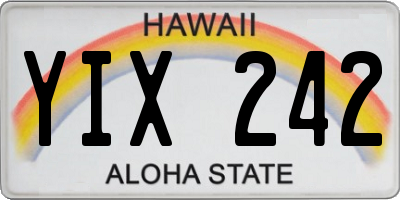 HI license plate YIX242
