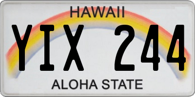 HI license plate YIX244