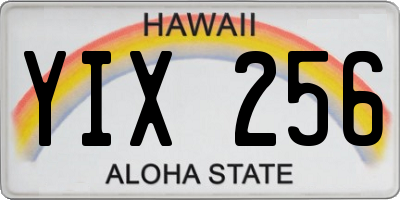 HI license plate YIX256