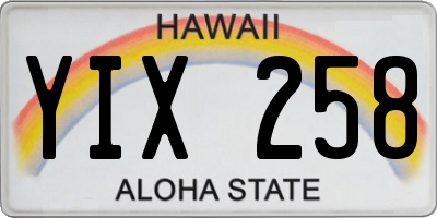 HI license plate YIX258