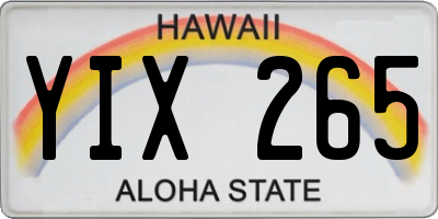 HI license plate YIX265
