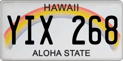 HI license plate YIX268