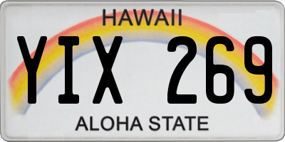 HI license plate YIX269