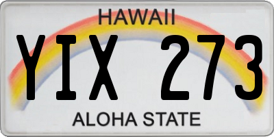 HI license plate YIX273