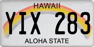 HI license plate YIX283