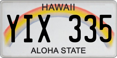 HI license plate YIX335