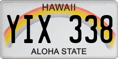 HI license plate YIX338