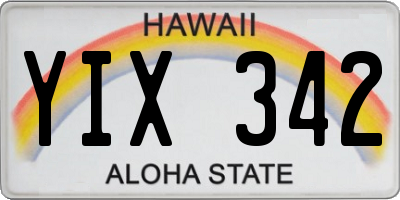 HI license plate YIX342