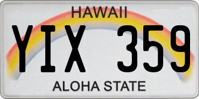 HI license plate YIX359