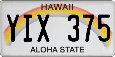 HI license plate YIX375