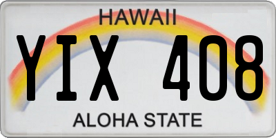 HI license plate YIX408