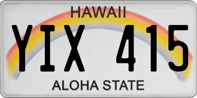 HI license plate YIX415